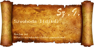 Szvoboda Ildikó névjegykártya